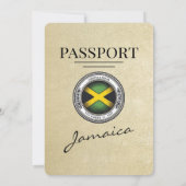 Champagne Jamaica Passport Huwelijksuitnodiging Kaart (Achterkant)