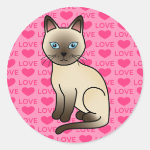 Champagne Jas Tonkinese Ras Kat Illustratie Ronde Sticker