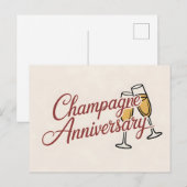 Champagne Jubileum Viering Script Grafisch Briefkaart (Voorkant / Achterkant)