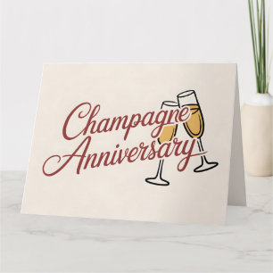 Champagne Jubileum Viering Script Grafisch Kaart