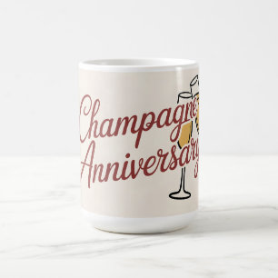 Champagne Jubileum Viering Script Grafisch Koffiemok