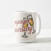 Champagne Jubileum Viering Script Grafisch Koffiemok (Voorkant rechts)