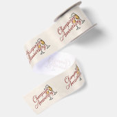 Champagne Jubileum Viering Script Grafisch Satijnen Lint (Achterkant)