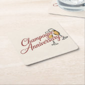 Champagne Jubileumviering Script Grafisch Kartonnen Onderzetters (Schuin)