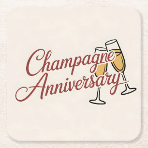 Champagne Jubileumviering Script Grafisch Kartonnen Onderzetters