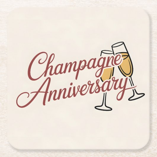 Champagne Jubileumviering Script Grafisch Kartonnen Onderzetters (Voorkant)