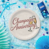Champagne Jubileumviering Script Grafisch Papieren Bordje (Feest)