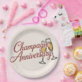 Champagne Jubileumviering Script Grafisch Papieren Bordje (Feest)
