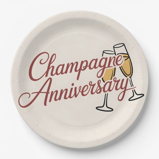 Champagne Jubileumviering Script Grafisch Papieren Bordje (Voorkant)