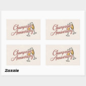 Champagne Jubileumviering Script Grafisch Rechthoekige Sticker (Vel)