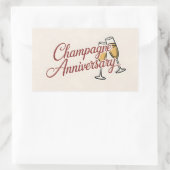 Champagne Jubileumviering Script Grafisch Rechthoekige Sticker (Tas)