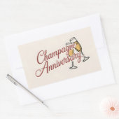 Champagne Jubileumviering Script Grafisch Rechthoekige Sticker (Envelop)