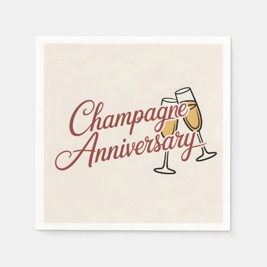 Champagne Jubileumviering Script Grafisch Servet (Voorkant)
