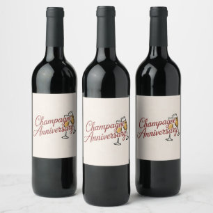 Champagne Jubileumviering Script Grafisch Wijn Etiket