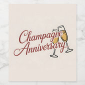 Champagne Jubileumviering Script Grafisch Wijn Etiket (Enkel label)