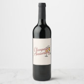 Champagne Jubileumviering Script Grafisch Wijn Etiket (Voorkant)