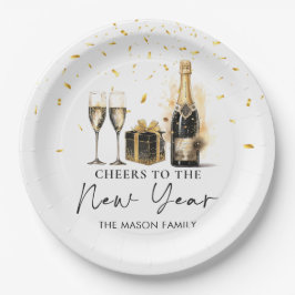 Champagne juicht New Years Eve Party Paper Borden Papieren Bordje