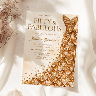 Champagne Juwelen Vijftig & Fabulous 50ste verjaar Kaart