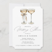 Champagne kalligrafie elegante bruiloft douche kaart (Voorkant)