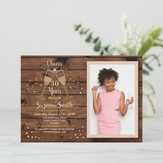 Champagne kasten tot 30 jaar geboortedag kaart (Staand voorkant)