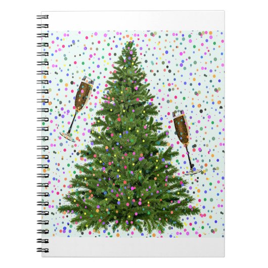 champagne kerstboom notitieboek (Voorkant)