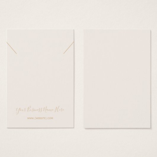 Champagne Ketting Pendant Display Card Visitekaartje (Voorkant /achterkant)