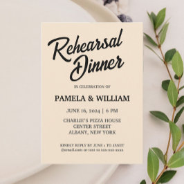 Champagne kleur bruiloft repetitie diner kaart