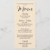 Champagne Kleur Eenvoudige Stijl Trouwdiner Menu (Voorkant)