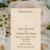 Champagne Kleur Eenvoudige Stijl Trouwen Folie Uitnodiging