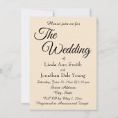 Champagne Kleur Eenvoudige Stijl Trouwen Kaart (Voorkant)