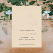 Champagne Kleur Eenvoudige Stijl Trouwen Save the  Folie Uitnodiging