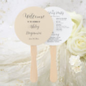 Champagne Kleur Eenvoudige Trouwceremonie Programm Handwaaier