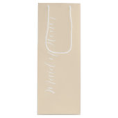 Champagne Kleur Gestileerde Script Bruidsmeisje Wijn Cadeautas (Voorkant)