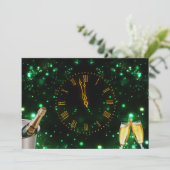 Champagne & Klok Oudejaarsavond Kaart (Staand voorkant)