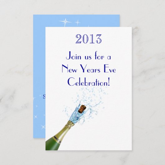 Champagne knallen kaart (Voorkant / Achterkant)