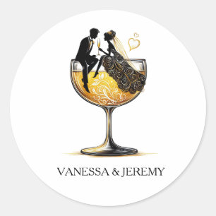 Champagne Koppel Ronde Sticker