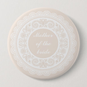 Champagne Lace Moeder van de Bride Pin Badge Ronde Button 4,0 Cm
