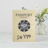 Champagne Las Vegas Passport Bewaar de datum Save The Date (Staand voorkant)