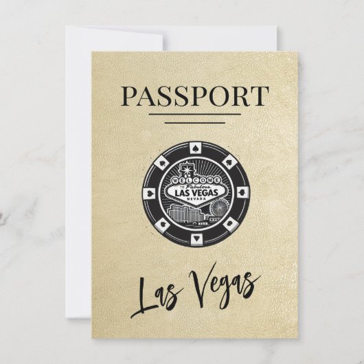 Champagne Las Vegas Passport Bewaar de datum Save The Date (Voorkant)