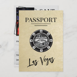 Champagne Las Vegas Passport Bewaar de datum Save The Date