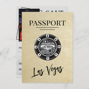 Champagne Las Vegas Passport Bewaar de datum Save The Date