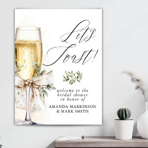 Champagne Laten we Bruiloft Winter Bruidsborrel We Poster