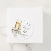 Champagne Laten we proosten Winter Neutraal Bedankjes Labels (In situ)