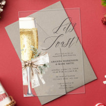Champagne Laten we proosten Winter Verloving