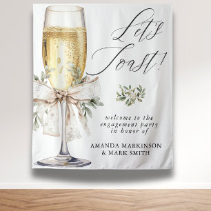 Champagne Laten we proosten Winter Verlovingsfeest Wandkleed