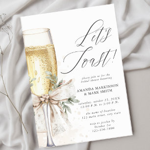 Champagne Laten we toosten Winter Bruidsfeest Kaart