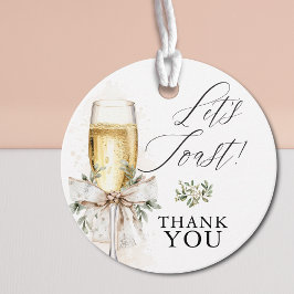 Champagne Laten we toosten Winter Neutraal Dank je Bedankjes Labels