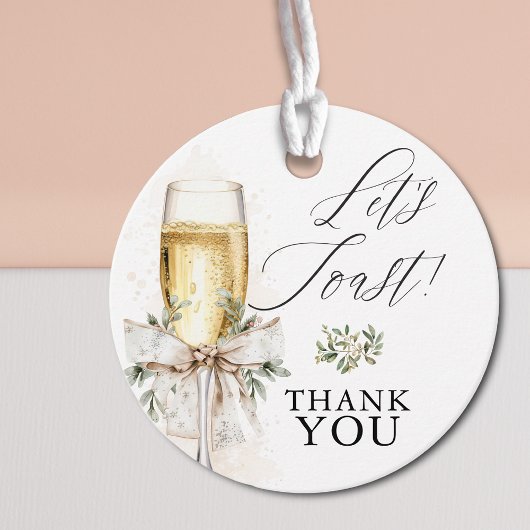 Champagne Laten we toosten Winter Neutraal Dank je Bedankjes Labels