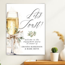 Champagne Laten we toosten Winter Verloving Welkom