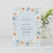 Champagne Leiste Ranunculus Eucalyptus Bruiloft Kaart (Staand voorkant)